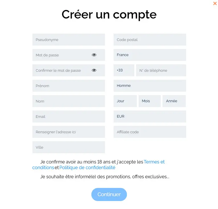 Processus d'inscription Cleobetra Casino
